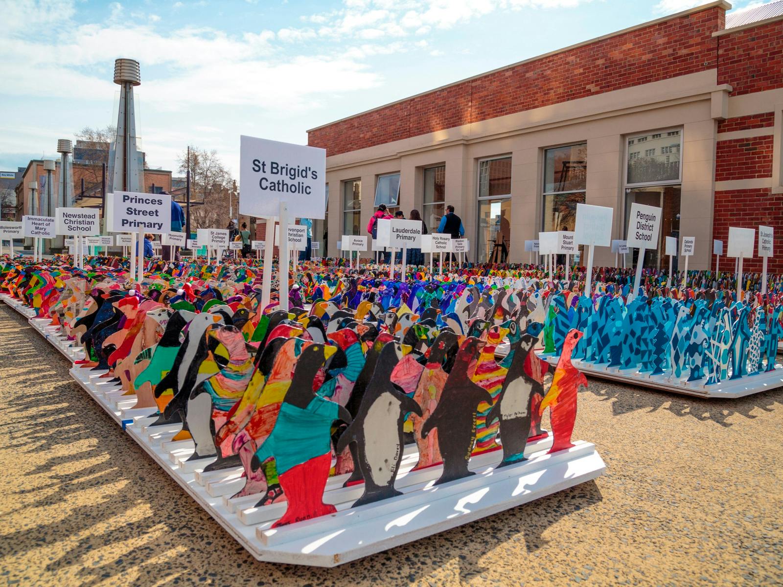 A colourful cluster of penguins provided by school children from across the country.