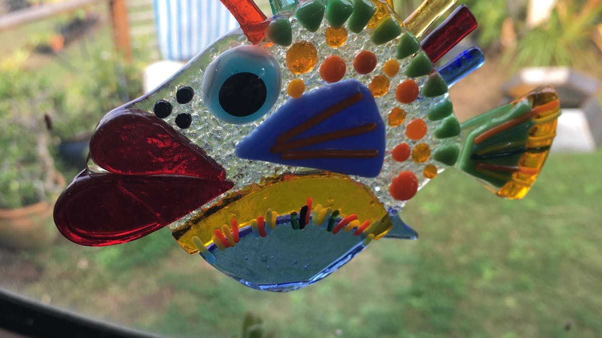 Glass fish Suncatcher