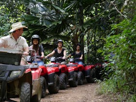 Exploring rainforest on ATVs
