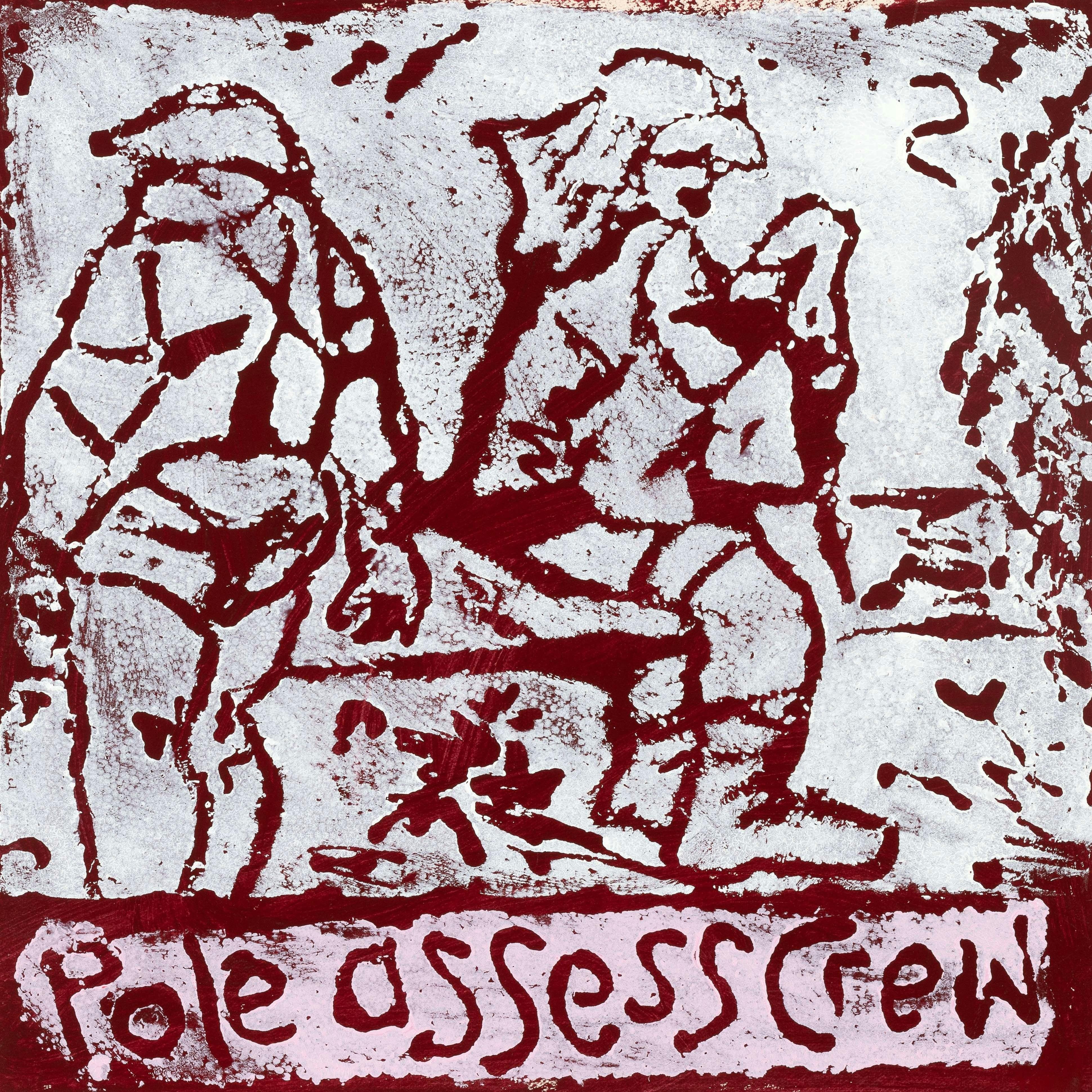 Detail of print by Jackie Gorring, Pole Assessment Crew, 2025. Styrofoam relief print. 28 x 28cm.