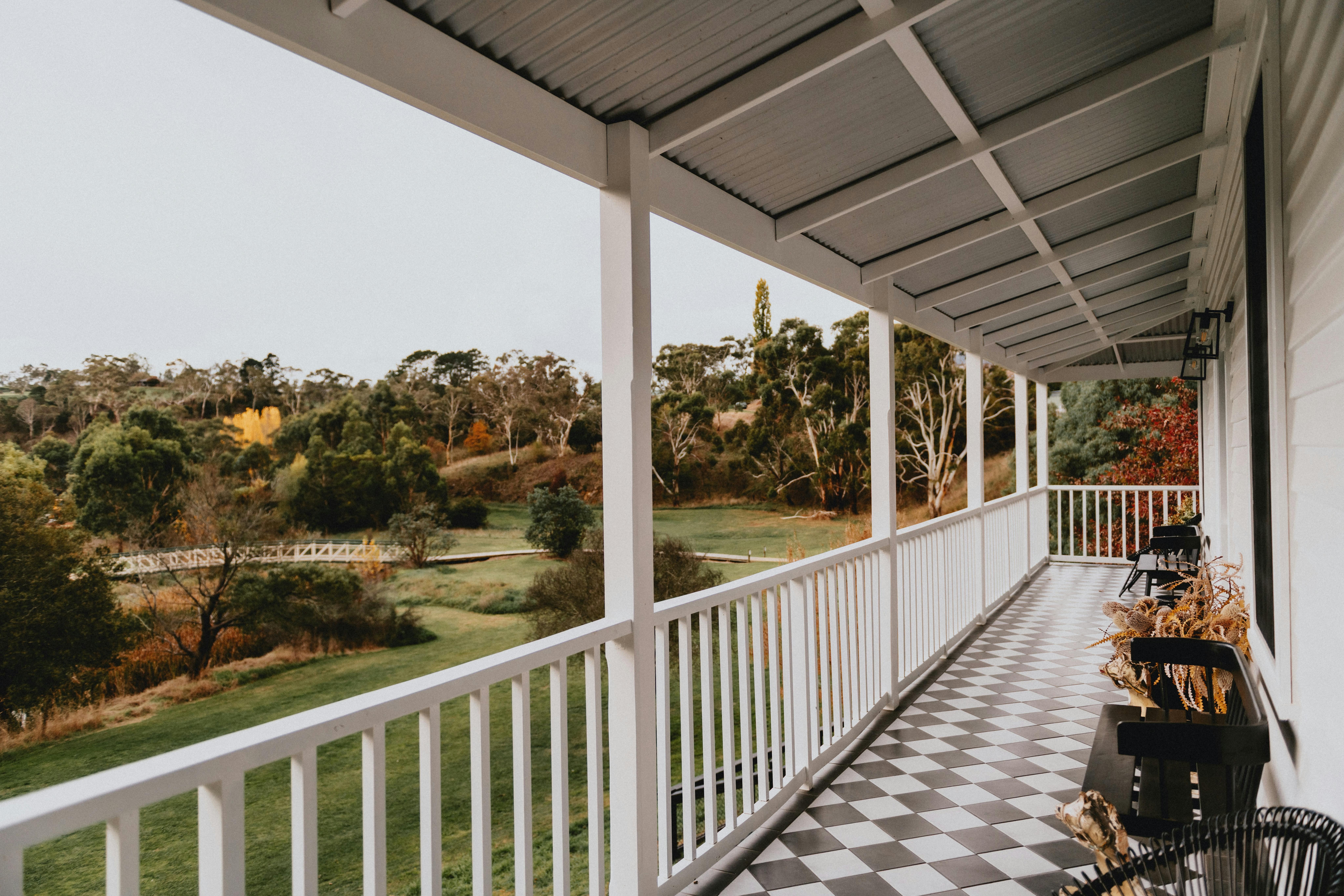 Image of front balcony overlooking park