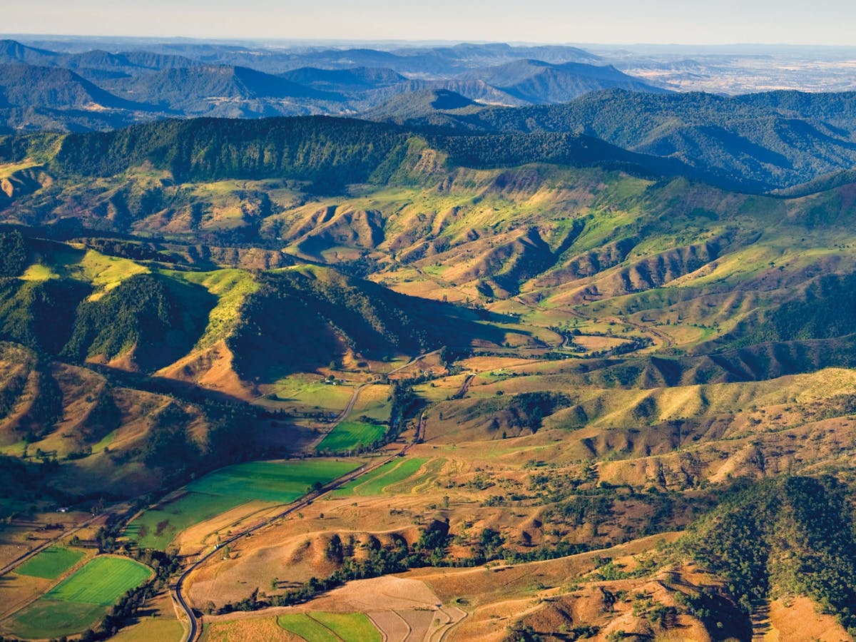 aerial of border ranges aerial of border ranges
