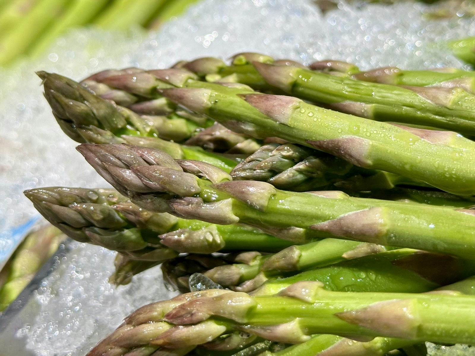Asparagus on ice at Bunbury Farmers Market