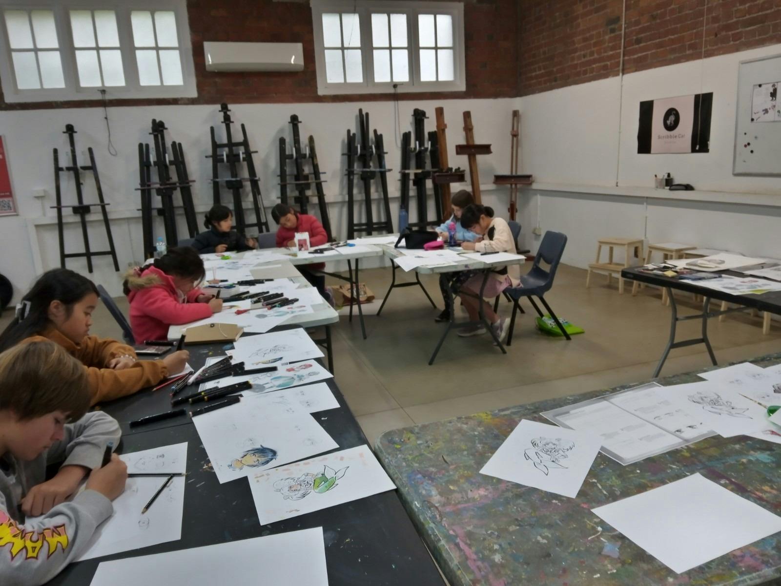 scribble cat studios manga class kids drawing