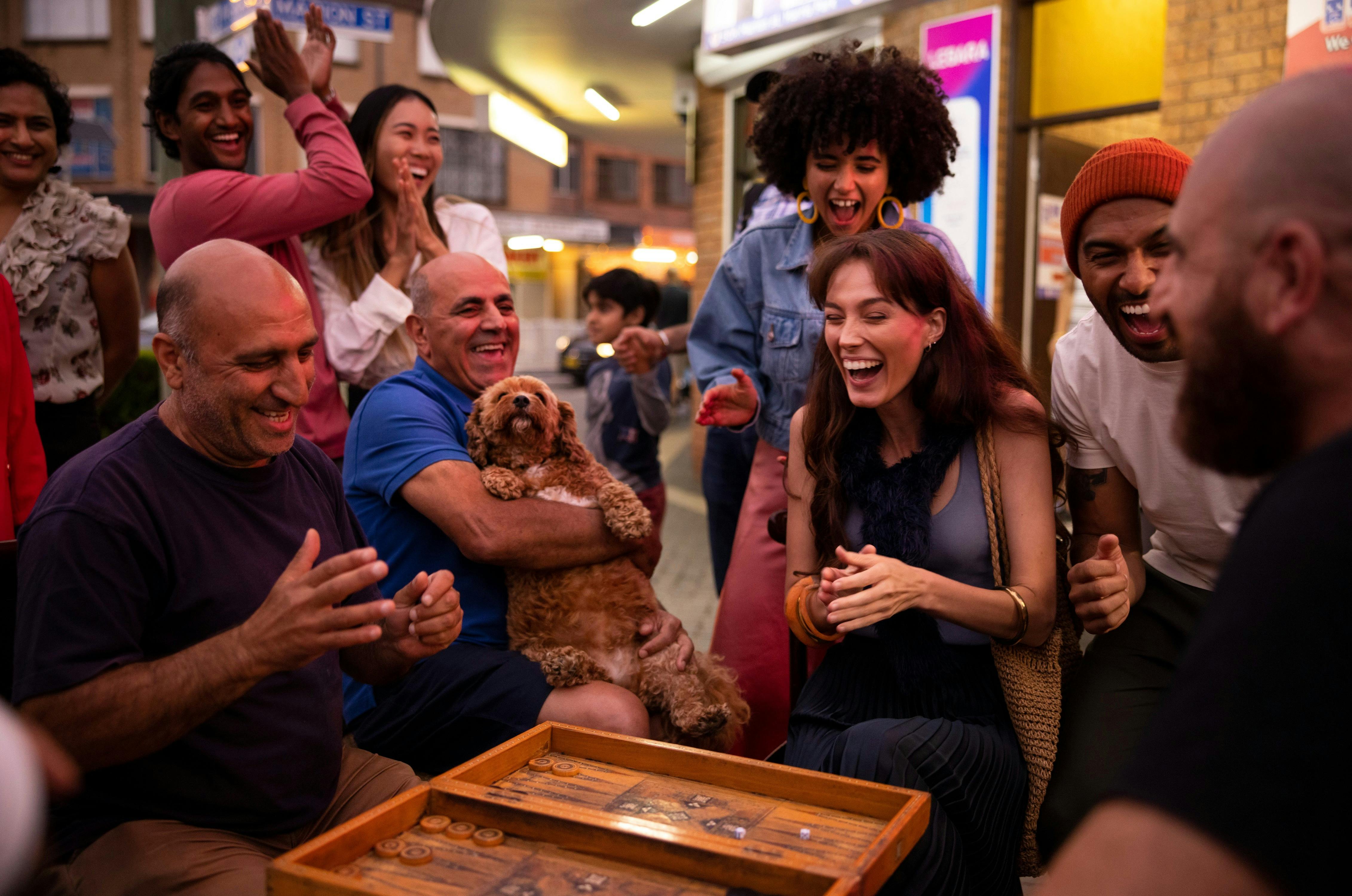 Locals enjoying a game of backgammon in Little India, Harris Park