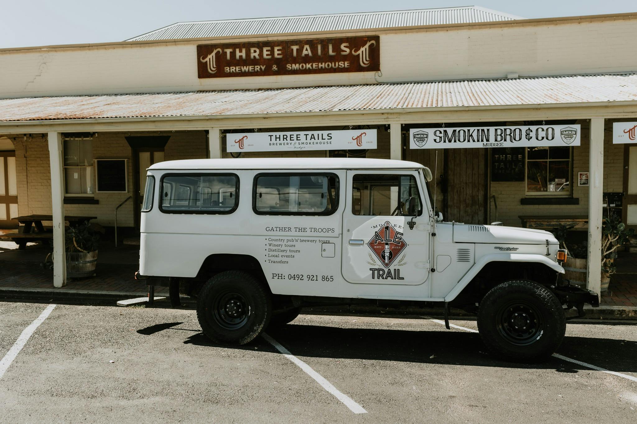 Mudgee Ale Trail Troopy in front of a local brewery