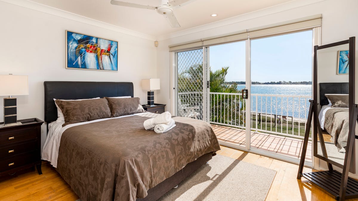 Main bedroom overlooking Pumicestone Passage