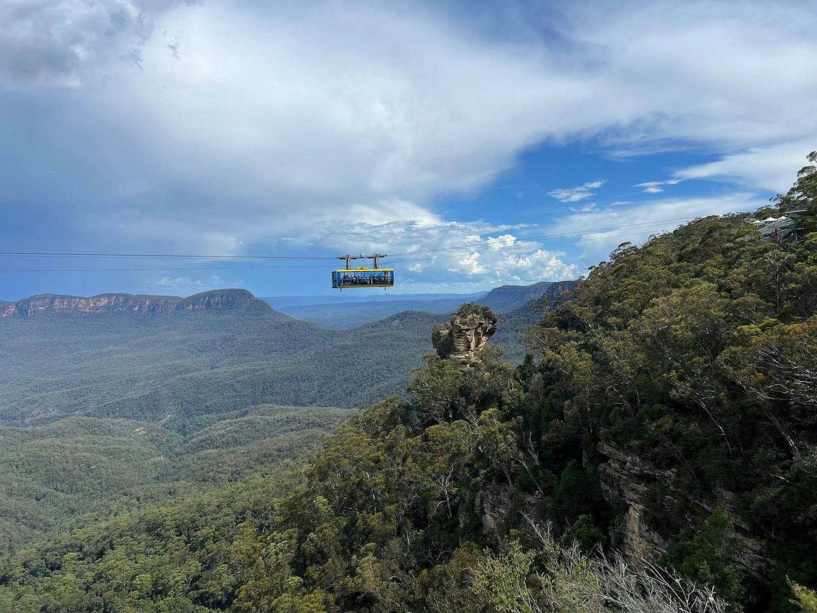Orphan Rock, a striking 200-million-year-old formation offering panoramic views of the Blue Mountain