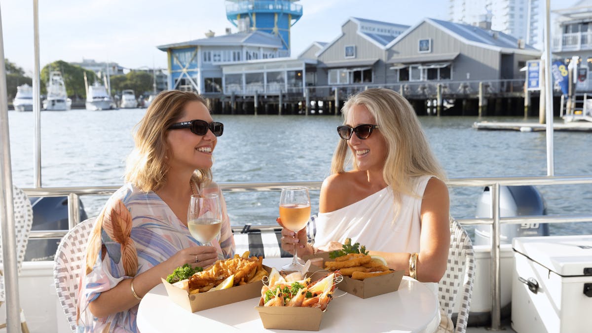 Cheers to a delicious seafood lunch cruise