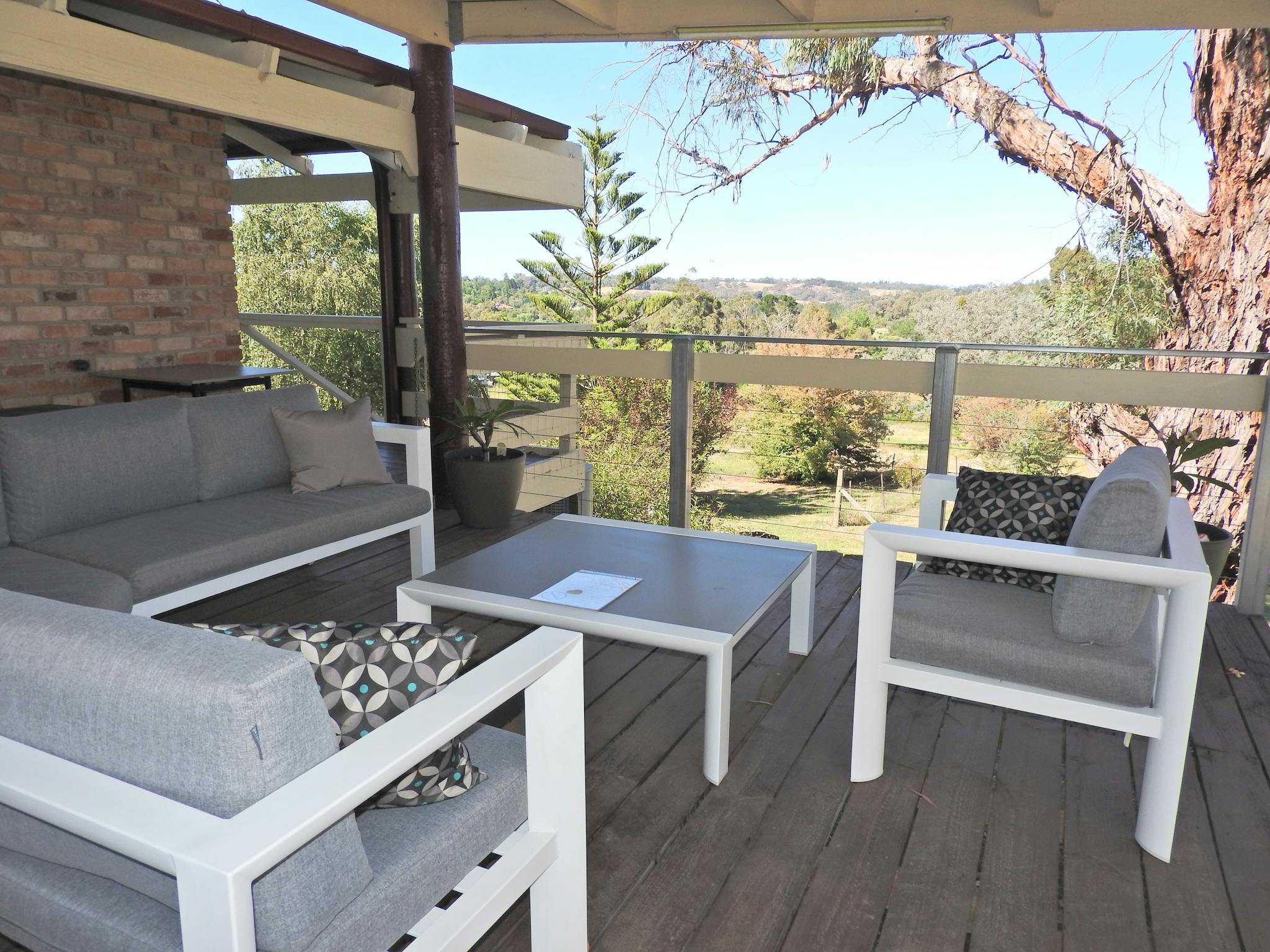 Deck overlooking towards gorge and township