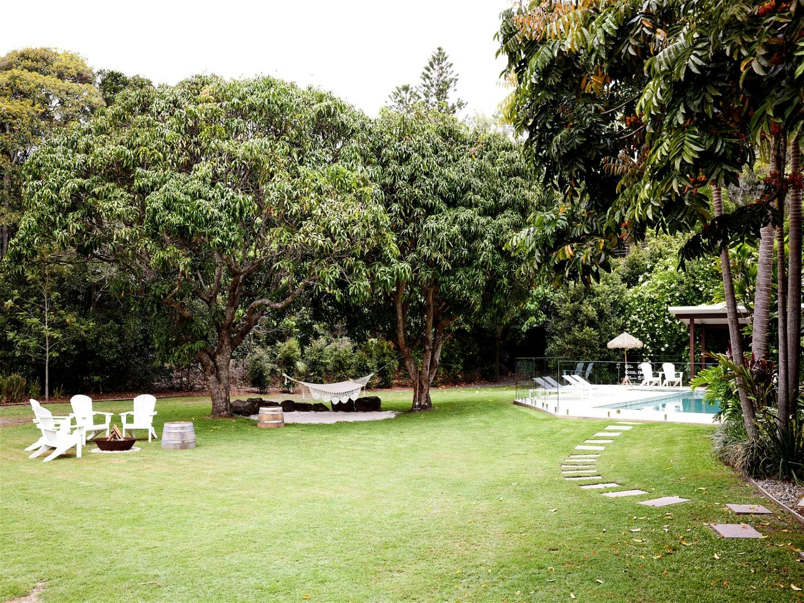 Large private lawn suitable for outdoor games