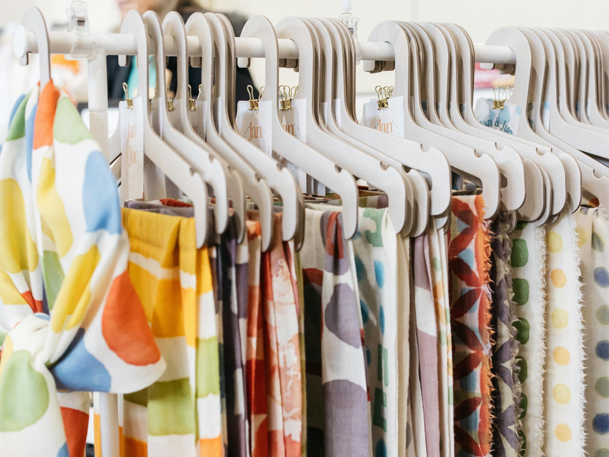 A clothing rack with clothing