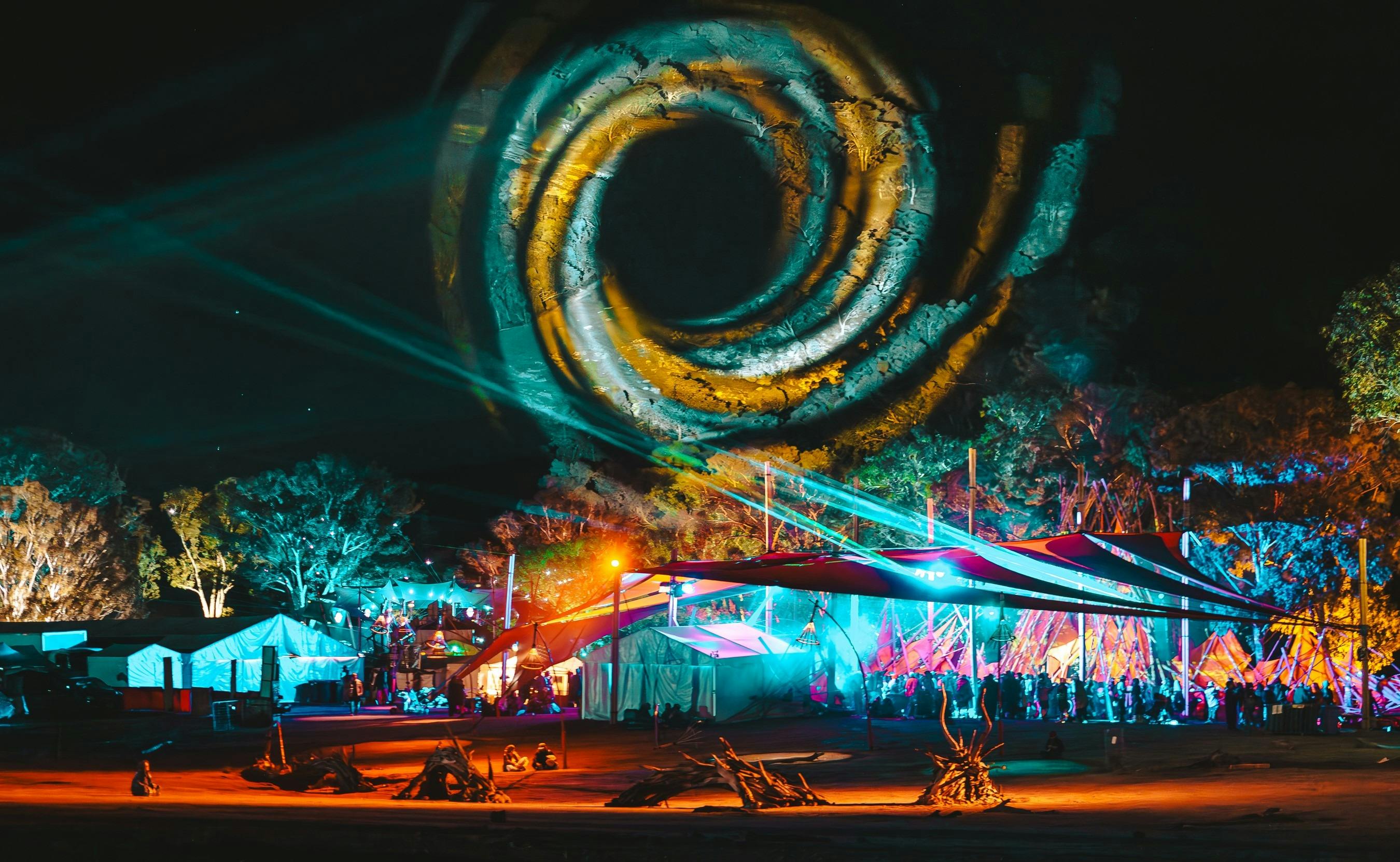 Art installations, light shows, night life.