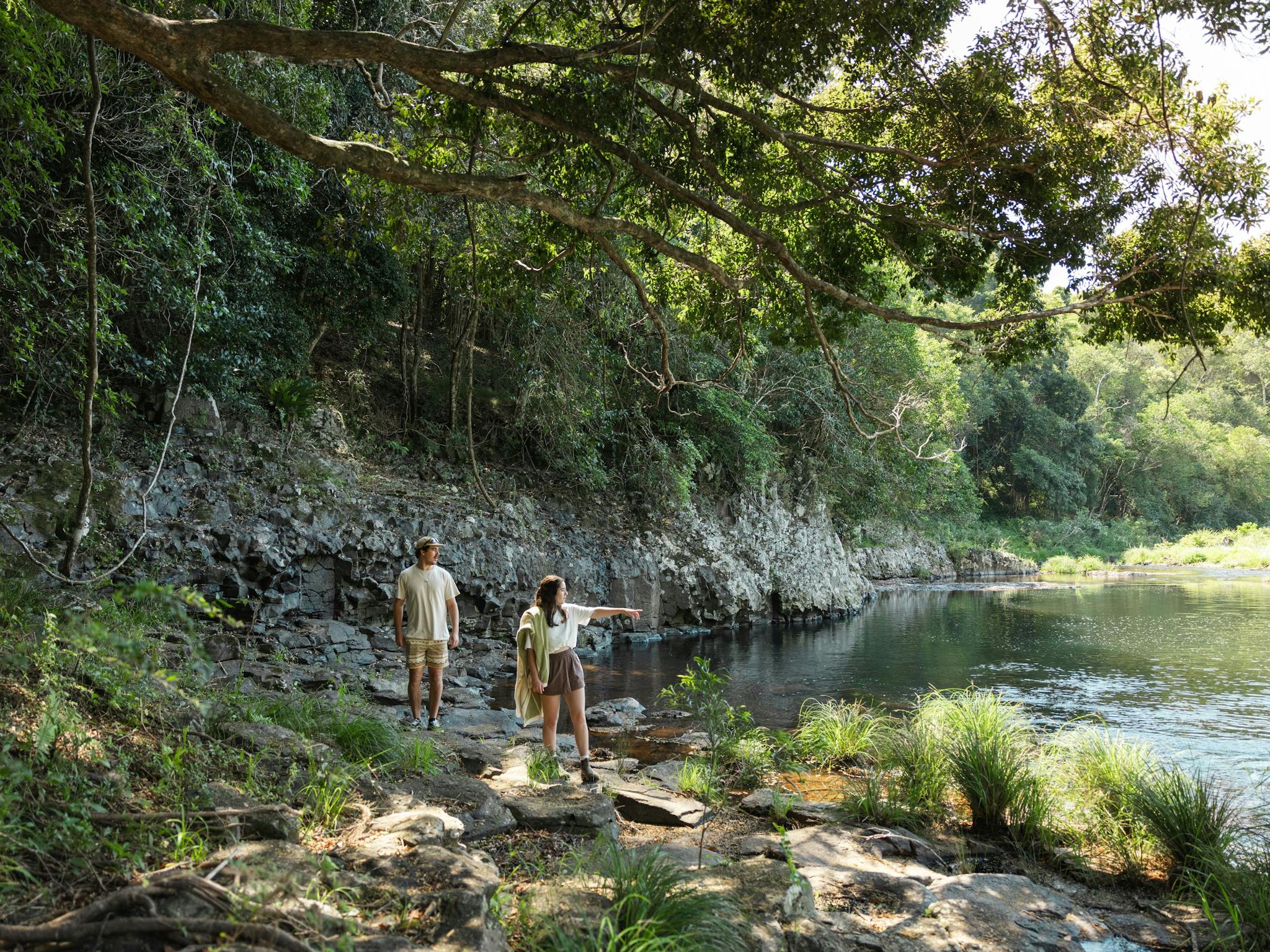 Tallaringa Views stunning creek is perfect for a Byron Bay couples retreat in nature.