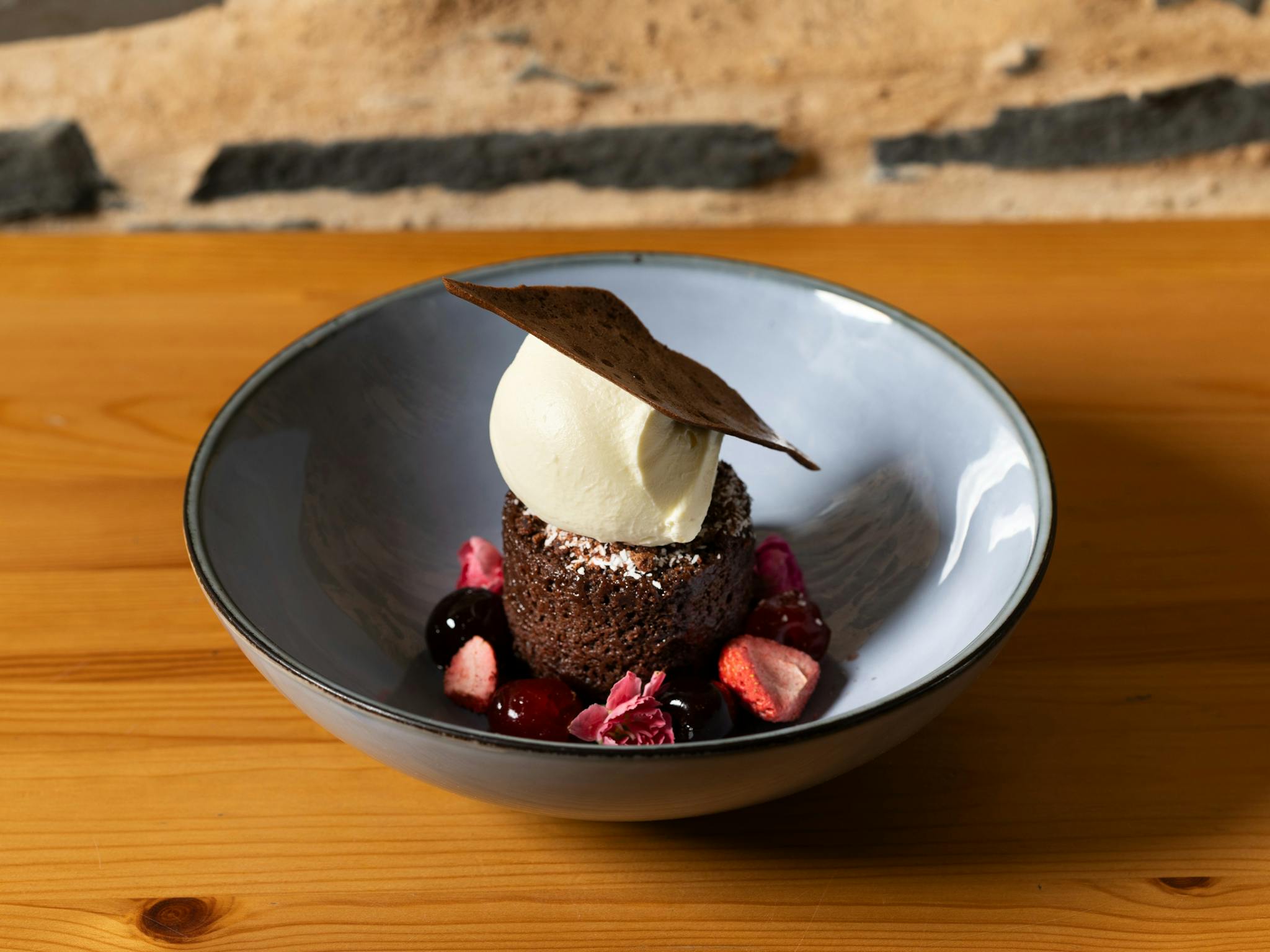 Cherry Cocoa Gâteau (GF, DF) Coconut ice cream and kirsch cherry