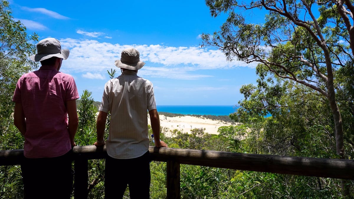 enjoy the majestic views of the eastern beach from Lake Wabby