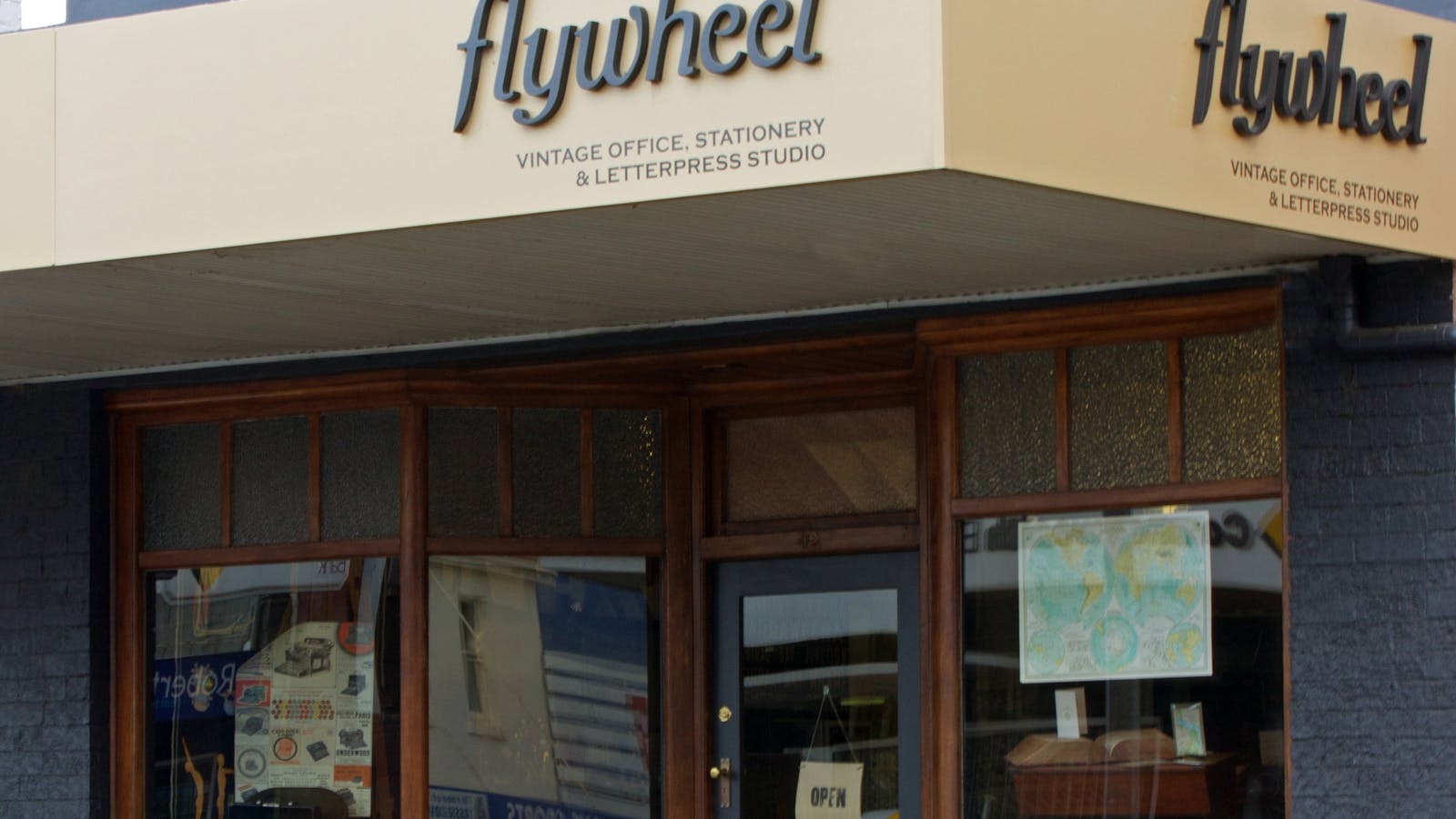 Flywheel shopfront