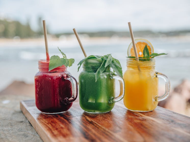 Freshly squeezed juices at The Point Cafe Avoca
