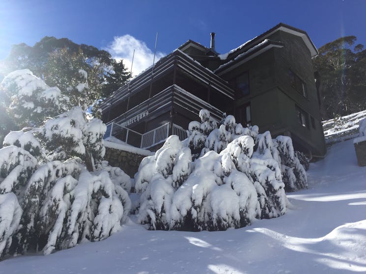 Winterhaus Lodge in the snow