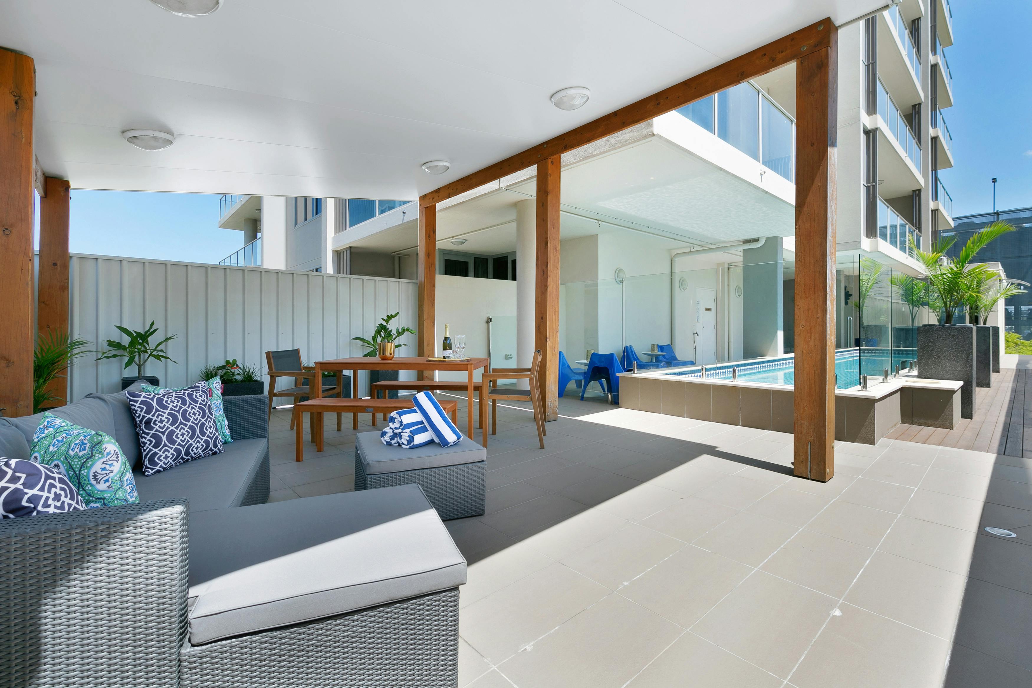 Poolside sitting area