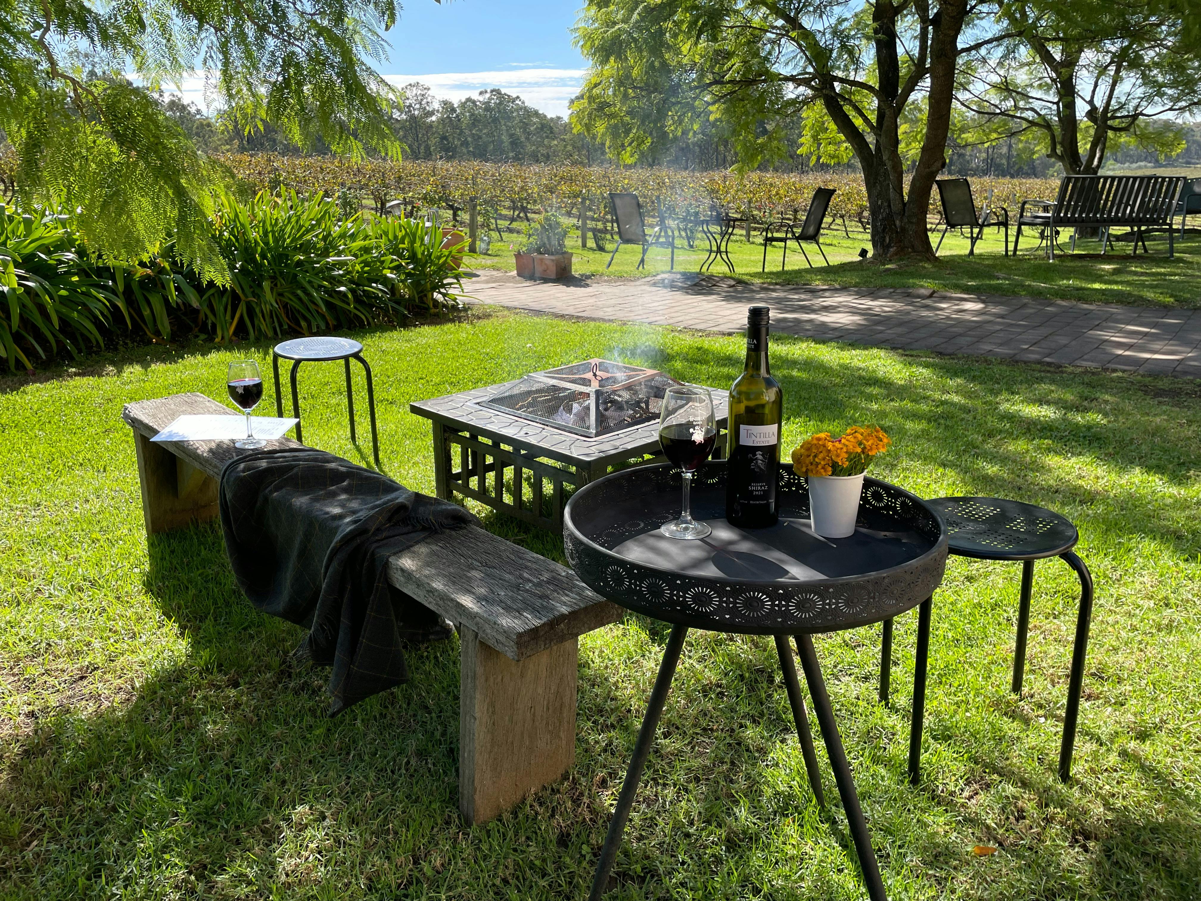 winter fire pit tasting