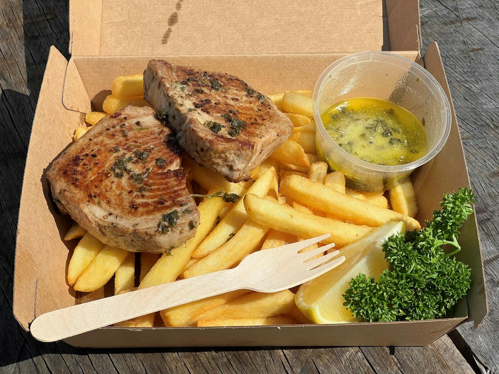 YFT with Lemon Butter & Chips