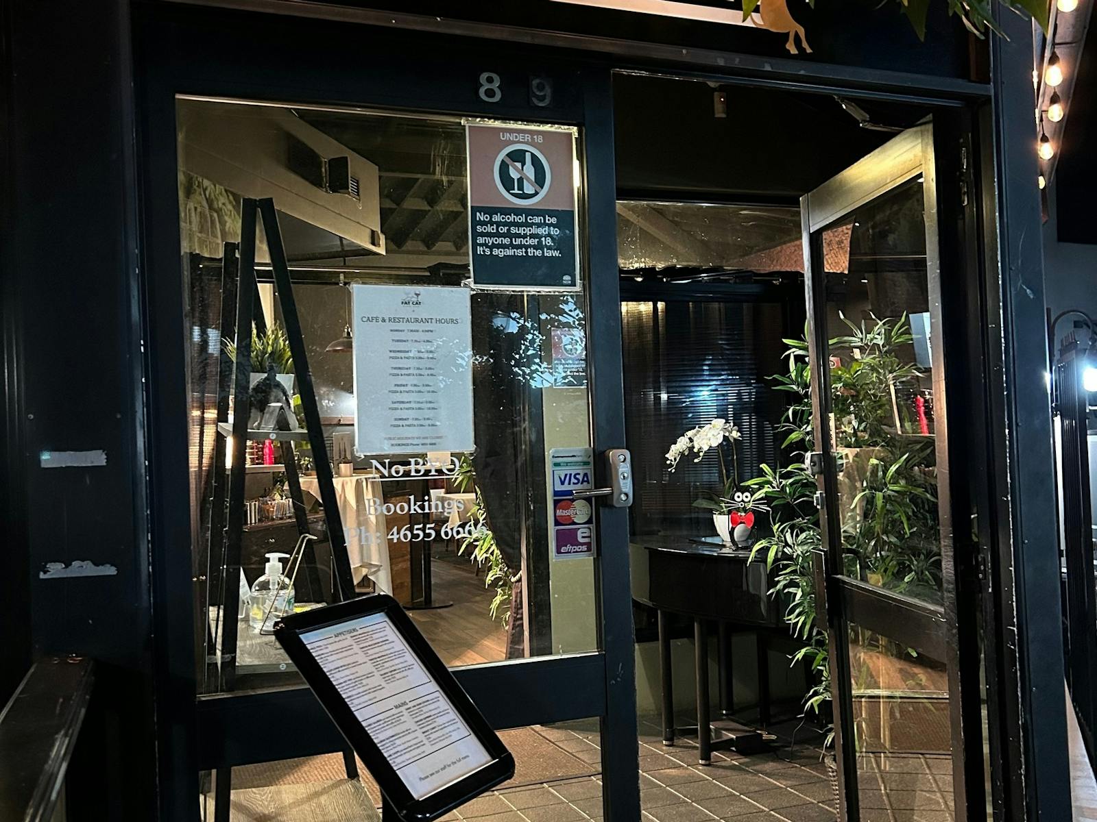 Door entry to restaurant