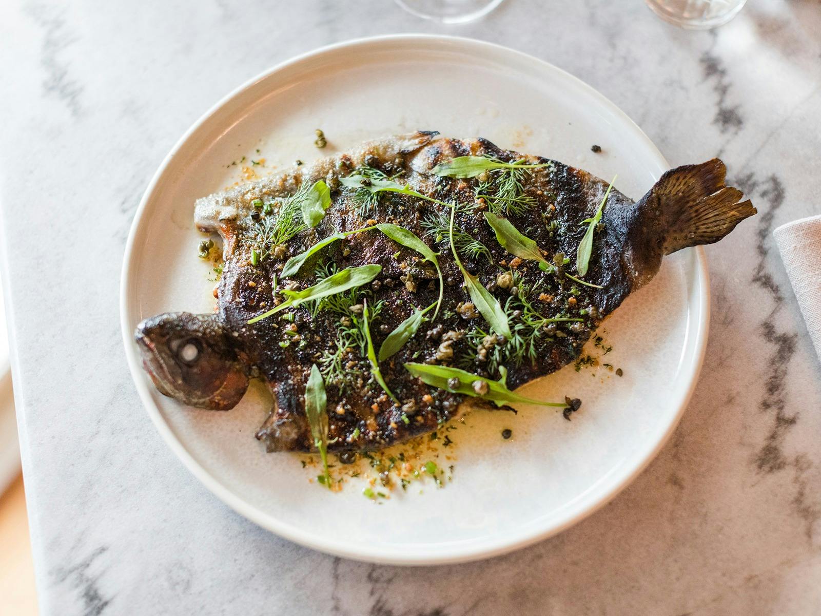 Butterfly local trout at Three Blue Ducks