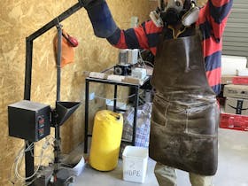 This injection machine has been made from plans that are on YouTube