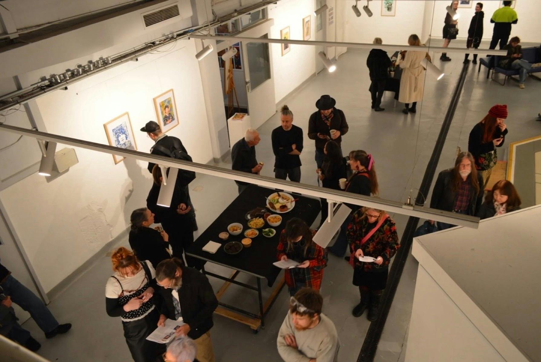 Image of people gathering in the A space theatre