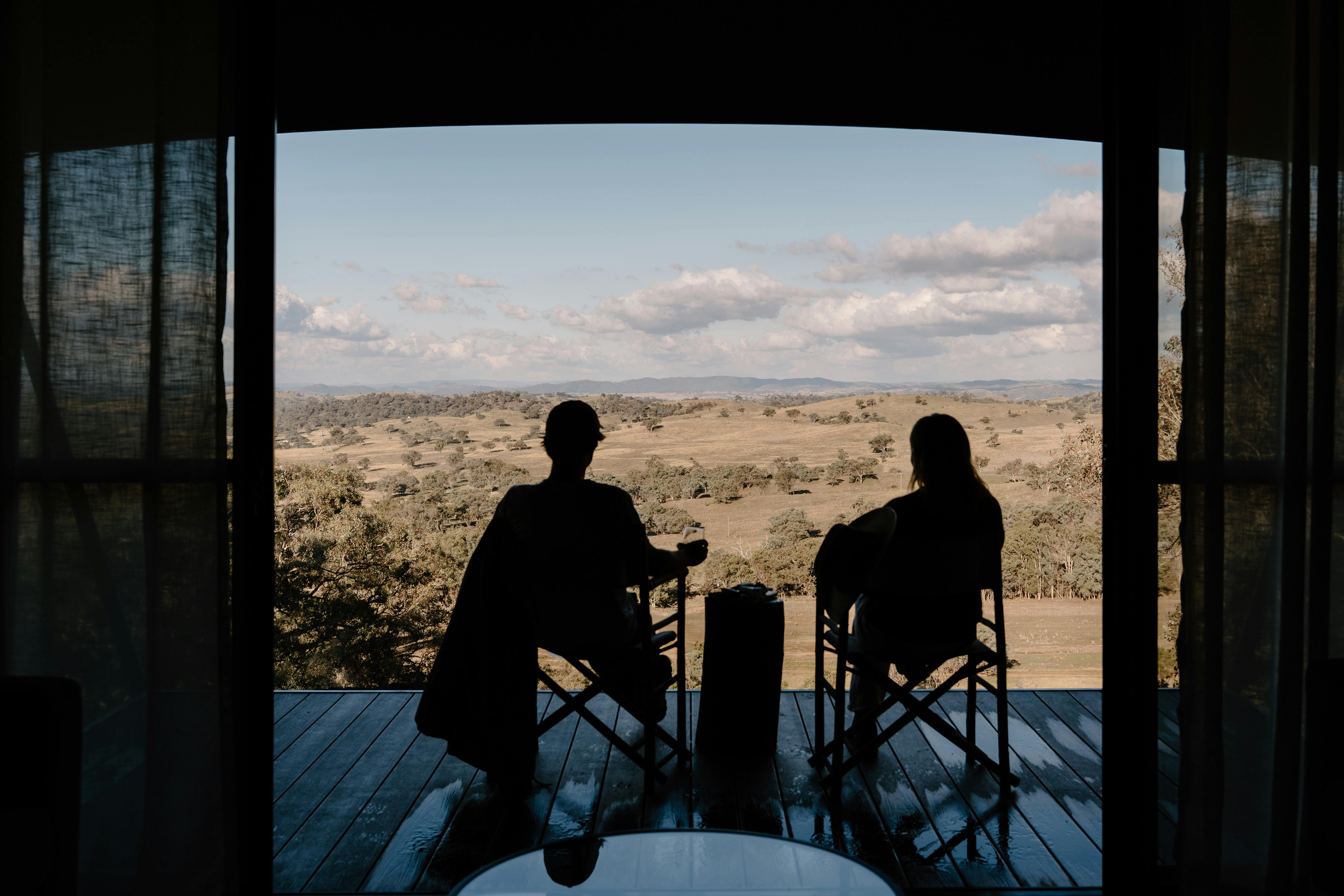 Relaxing on the deck