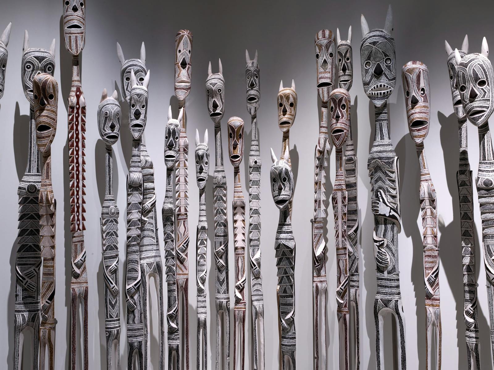Installation view of the Exhibition Yolŋu power, the art of Yirrkala