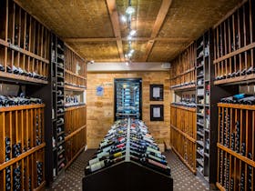 Guests select wines from the vast collection