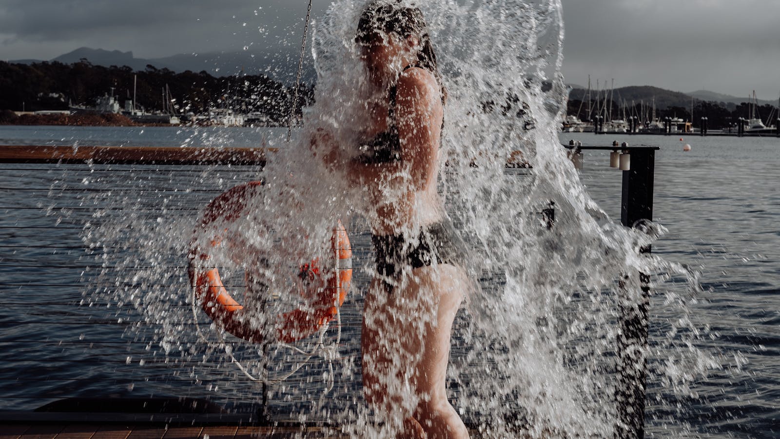 Kuuma shower bucket in action, Southern Tasmania