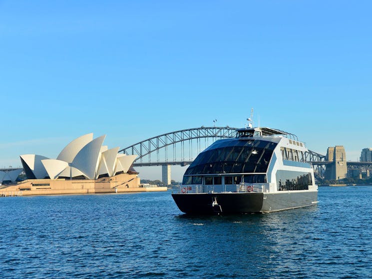 Cruise past the Sydney Opera House and Sydney Harbour Bridge aboard the Clearview.