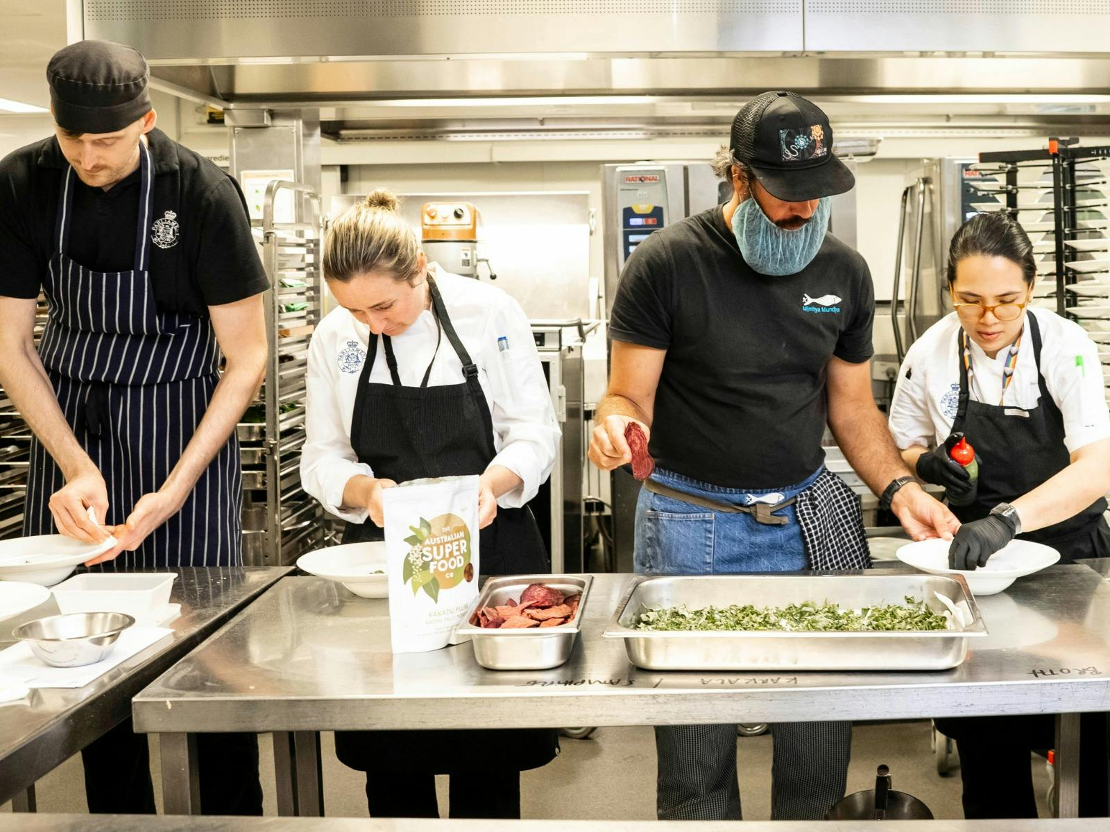 4 chefs in NSW parliament restaurant kitchen
