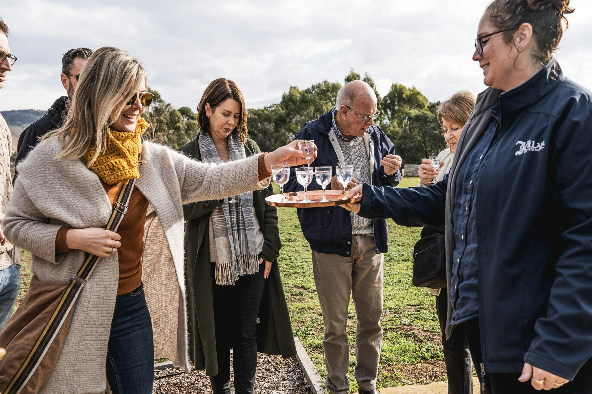 Guests tasting gin at Killara Distillery