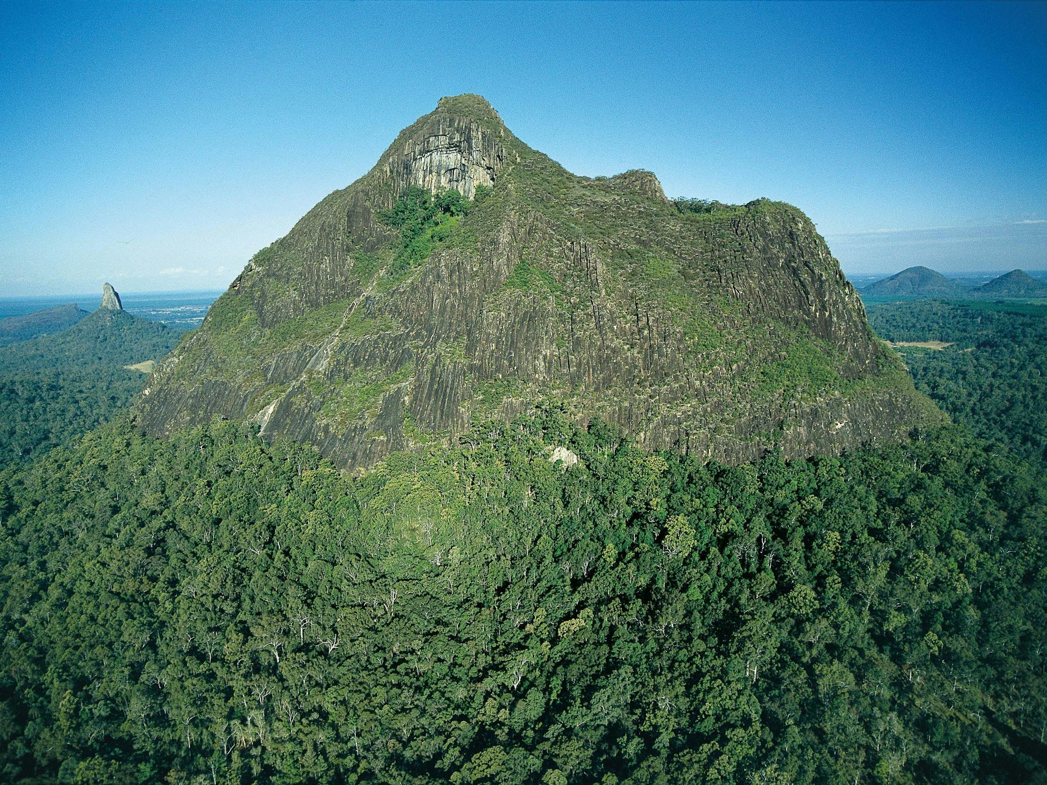 Mountain (a volcanic plug) rising above forest