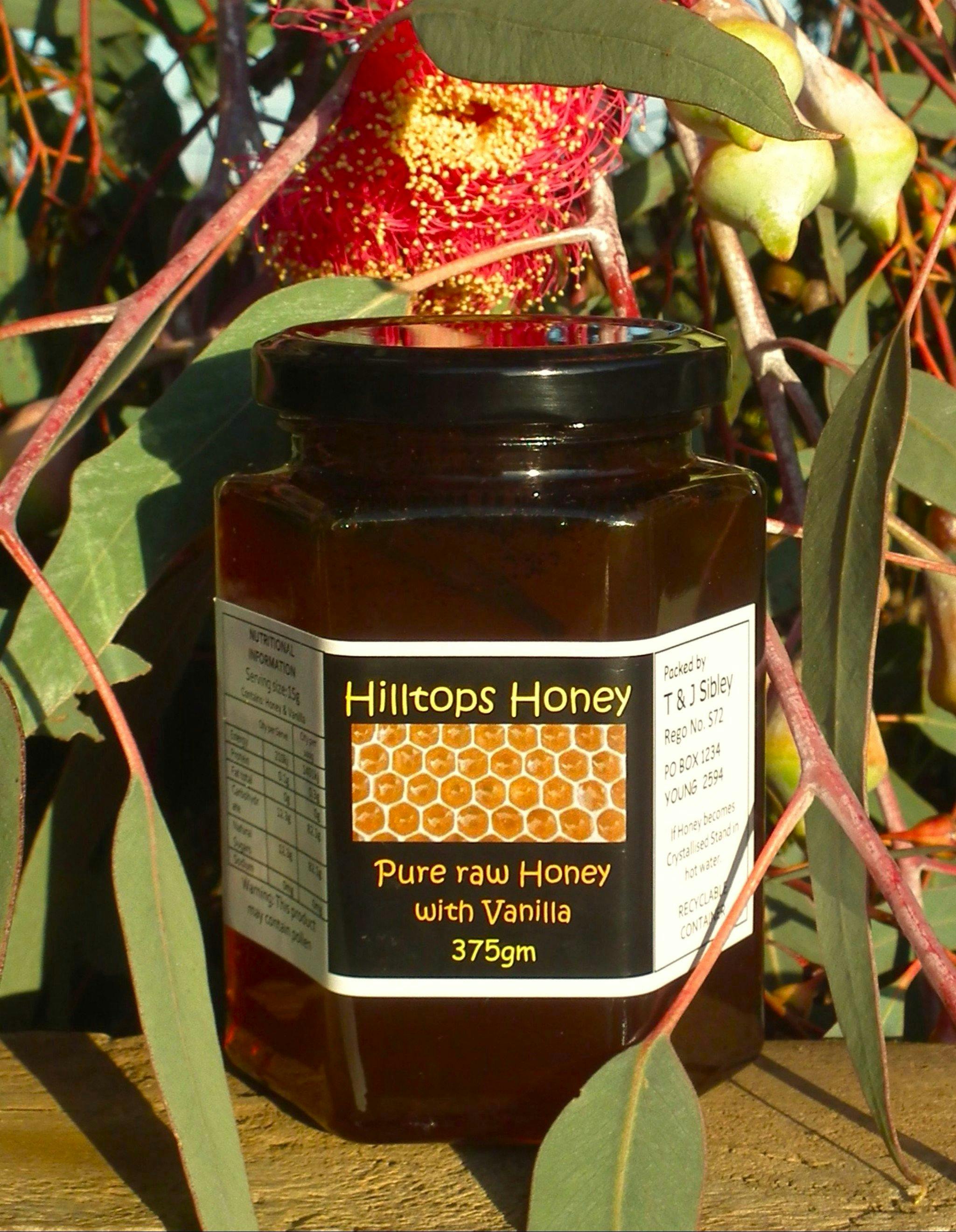 Jar of Hilltops Honey.