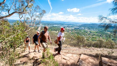 Hikers near the top of Mount Ainslie