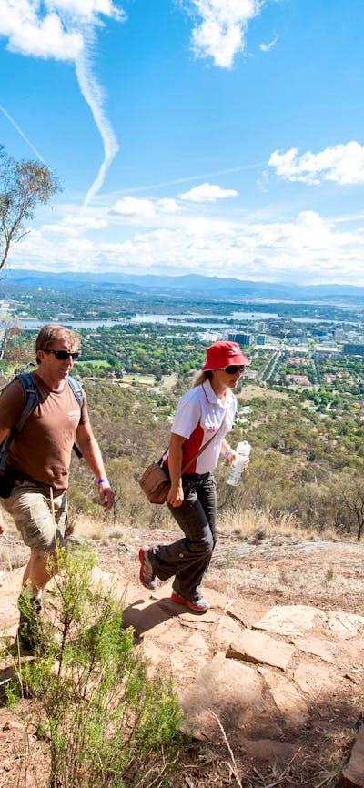 Hikers near the top of Mount Ainslie