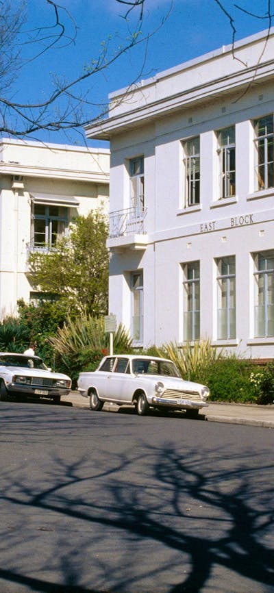 Photograph of historic East Block building, home to National Archives of Australa in Canberra.