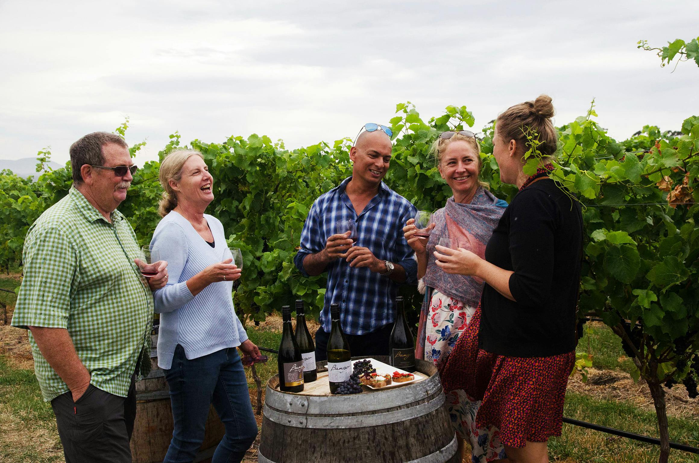 Bangor Wine in the Vines Tour - taste the Bangor range of wines paired with local produce.