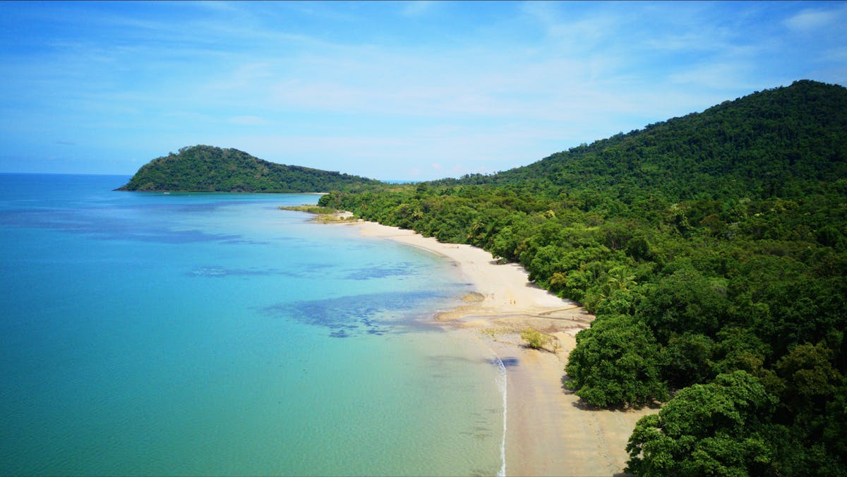 Cape Tribulation where the rainforest meets the reef. Great Barrier Reef and Daintree Rainforest