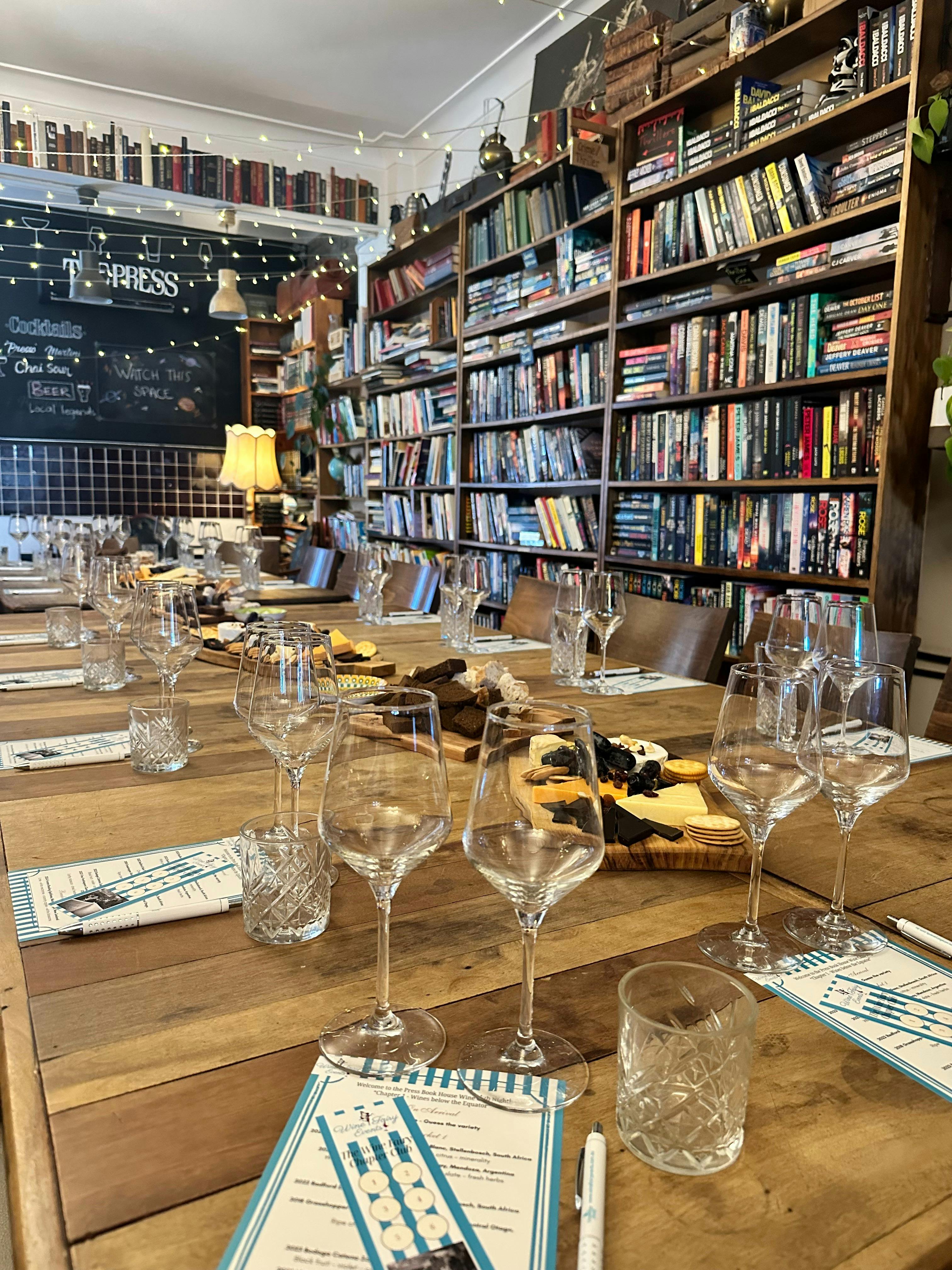 Wine Tasting Nights at a cozy Book Cafe in Newcastle