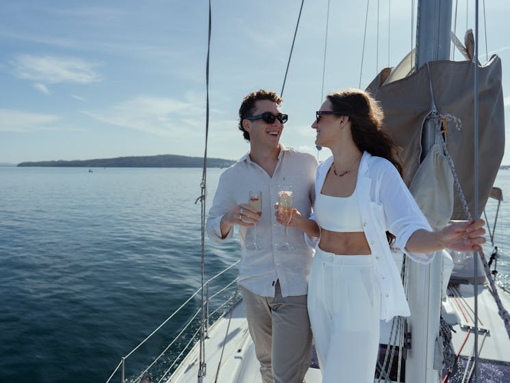 Indulge your partner with an overnight, romantic escape onboard a luxury yacht on Lake Macquarie