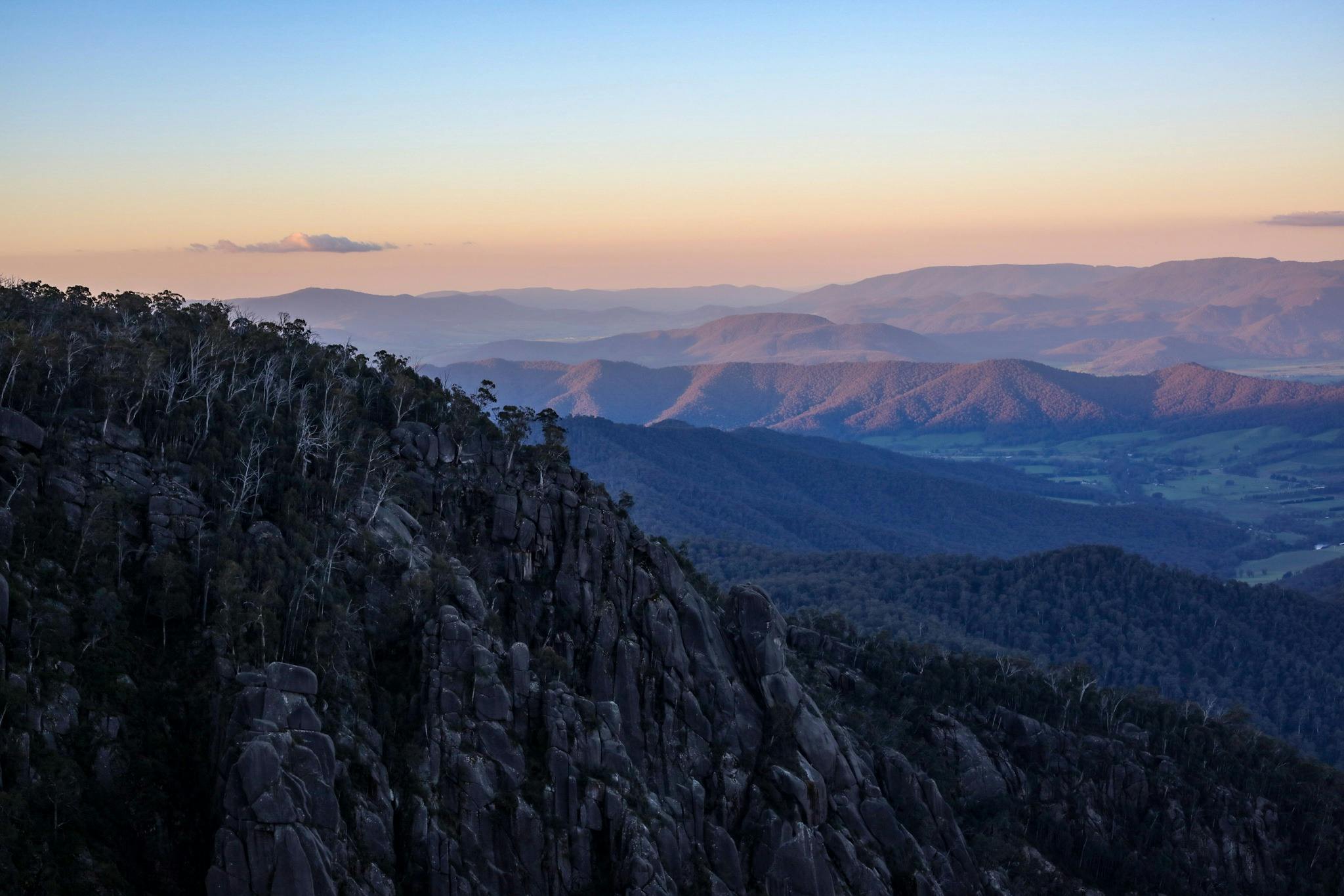 Sunset over Mt Buffalo Gorge