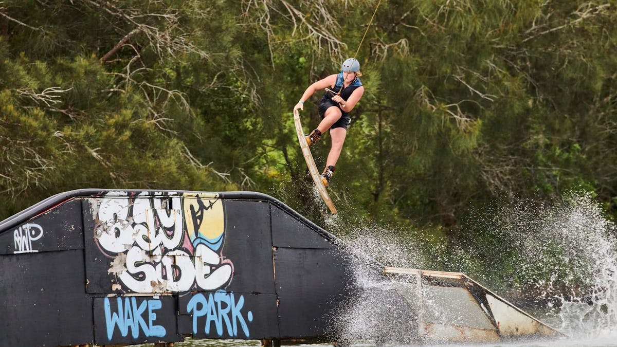 Exciting action on Australias largest A-Frame obstacle.