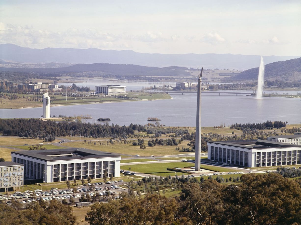 View from Mount Ainslie showing Waterjet and Carillon