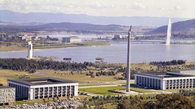 View from Mount Ainslie showing Waterjet and Carillon